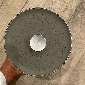 Jolie Matte Gray Round Showerhead with Chrome Trim